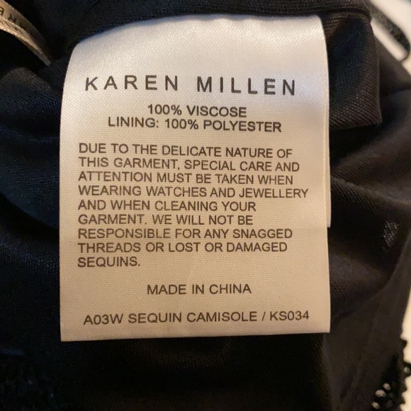 Karen Millen Black Sequin Top - Sz 1 - Picture 4 of 9